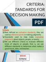 5 Io Lecture 3.1 Standards in Decision Making