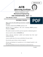 Engineering Academy: Mechanical Engineering Ese Conventional Test - 9