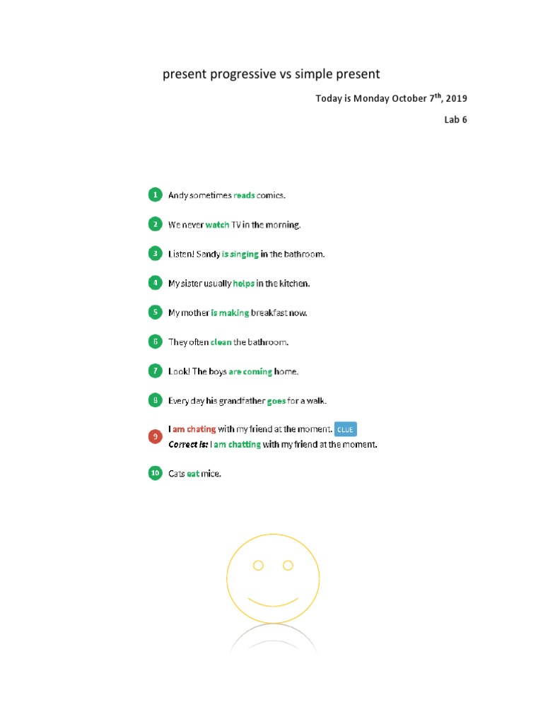 Present Progressive Vs Simple Present 23 | PDF | Language Arts & Discipline