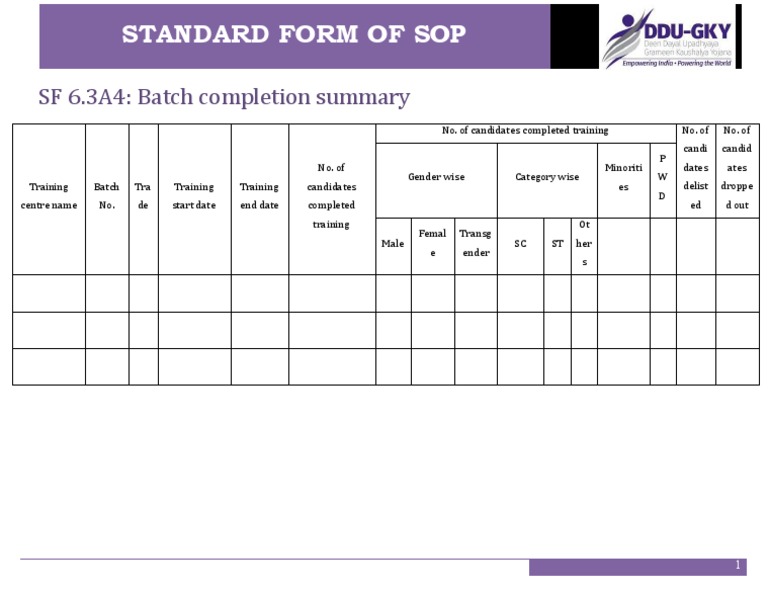 Batch Completion Summary Template | PDF