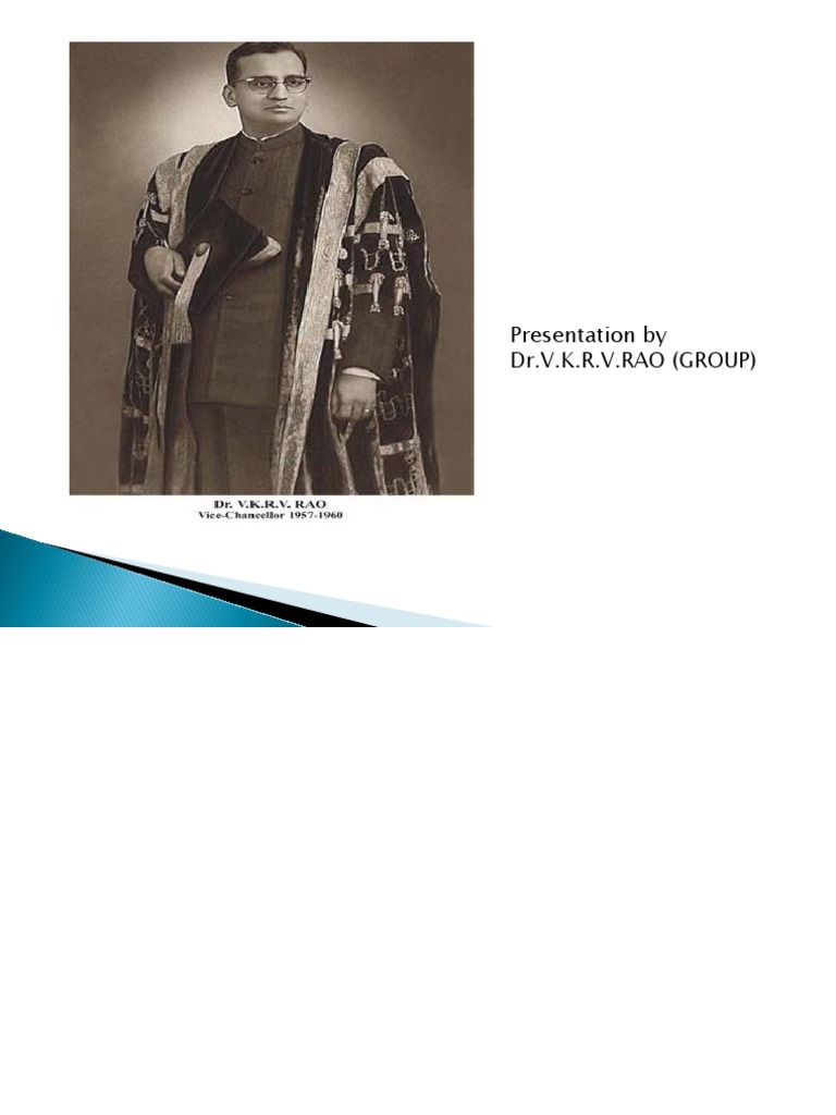 Presentation by Dr.V.K.R.V.RAO (GROUP) | PDF | Economic Equilibrium ...