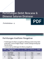 Perhitungan Debit Rencana & Dimensi Saluran Drainase - 9-1 PDF