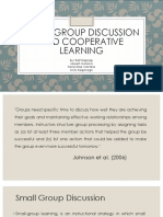 Small Group Discussion and Cooperative Learning: By: Ralf Rapirap Joseph Gelacio Farra Mae Cantela Cisty Bagonogn