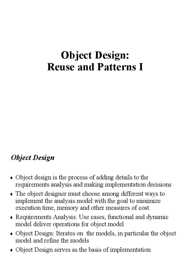 Object Design: Patterns and Reuse Strategies | PDF | Inheritance ...