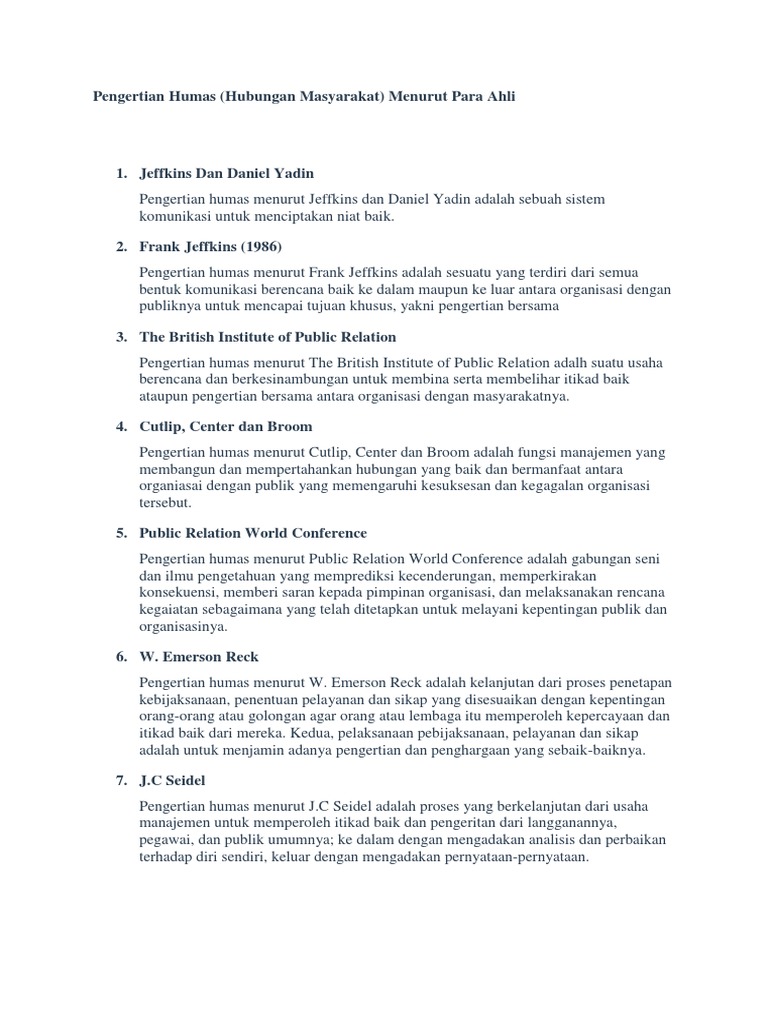 Pengertian Humas Pdf
