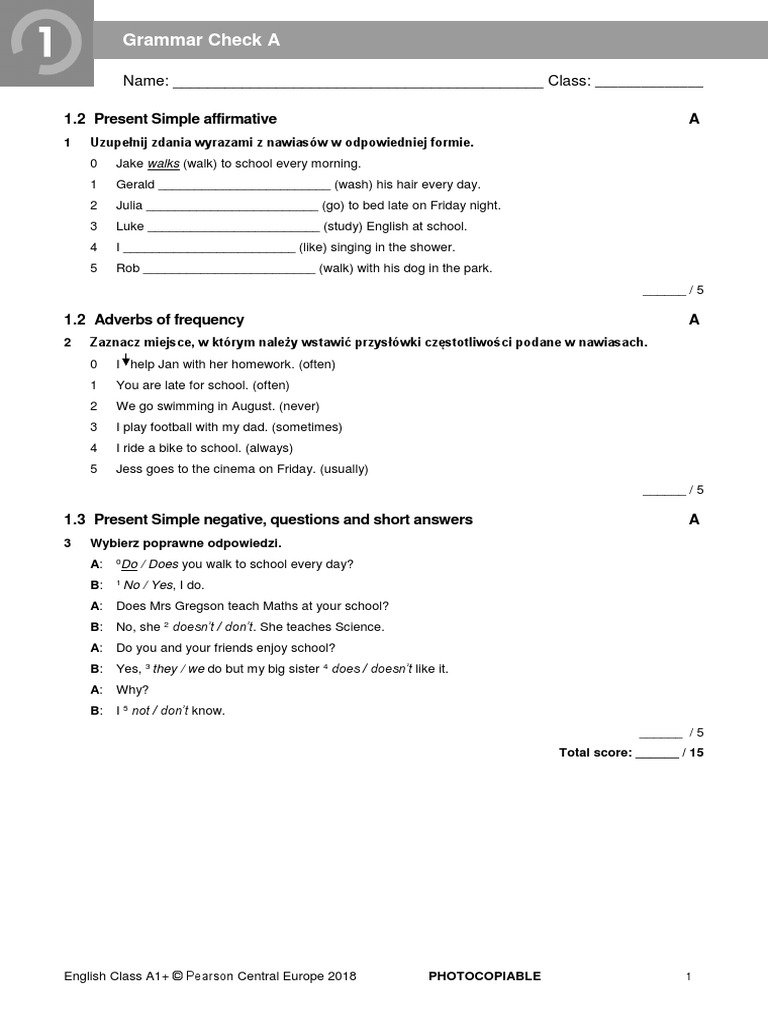 English Class Klasa 4 ćwiczenia Pdf