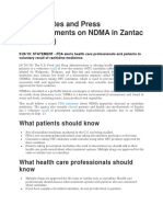 FDA Updates and Press Announcements On NDMA in Zantac (Ranitidine)