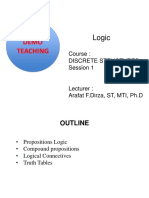 Discrete Structures Logic Course Session 1 Propositional Connectives