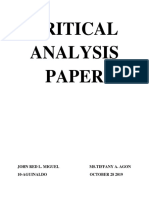 Critical Analysis Paper