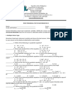 Lord Immanuel Institute Foundation, Inc.: First Periodical Test in Mathematics 9