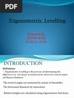 Trigonometric Levelling: Prepared By: Jithin Jose B Tech Civil