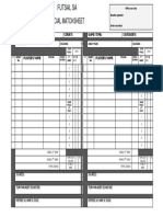 Futsal-SA Official Match Sheet