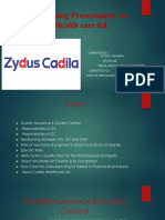 Industrial Training Presentation On Zydues Cadila Health Care LTD