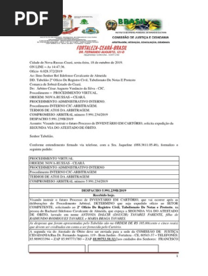 COMISSÃO DE JUSTIÇA E CIDADANIA  ARBITRAGEM   Ofício  6.028.372.2019