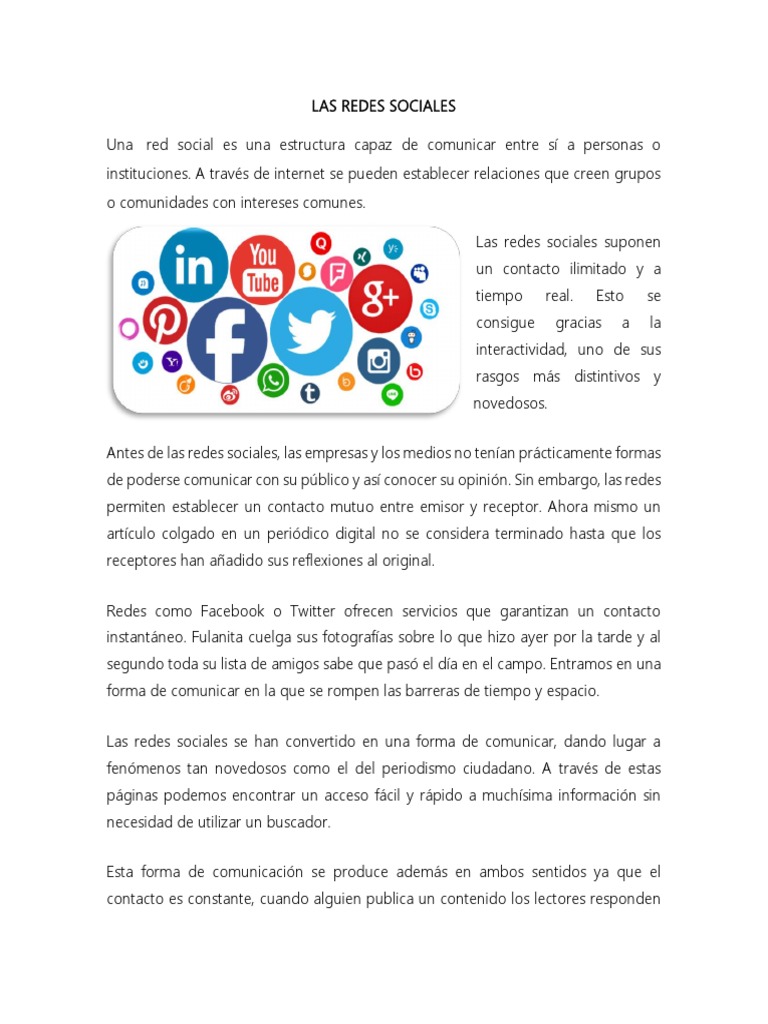 Riesgos y beneficios de las redes sociales | PDF | Servicio de redes ...