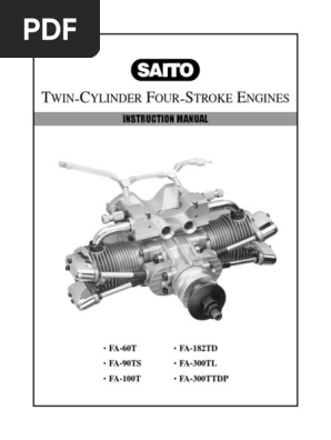 SAITO/FA-45s美品　説明書付き SAITO Twin-Cylinder Four-Stroke Manual | PDF | Carburetor | Throttle