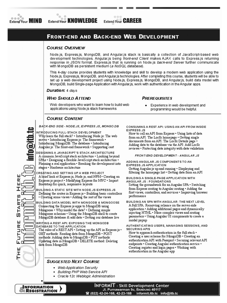 (XXXX) Syllabus - Front-End & Back-End Web Dev. Node - Js Express - Js ...