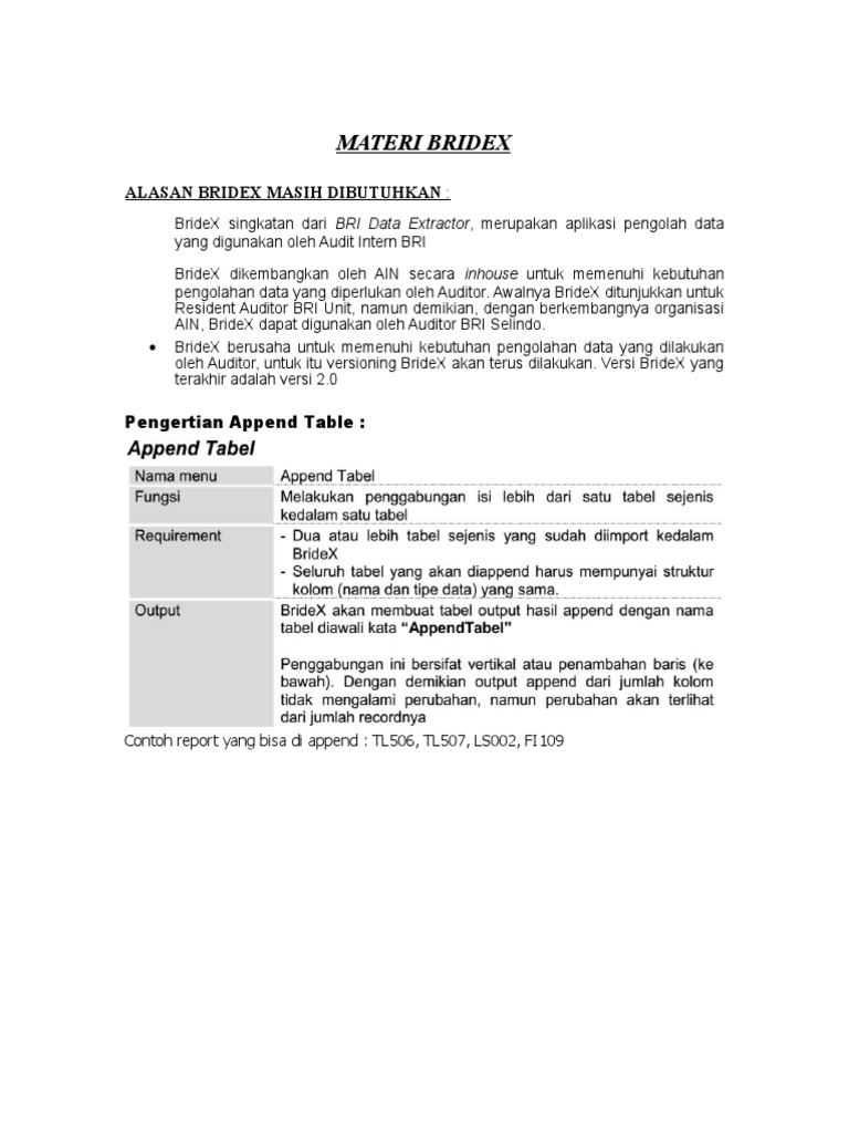 Tahapan dan Fungsi BrideX BRI | PDF | Komputer