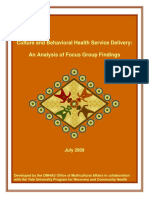 Culture and Behavioral Health Service Delivery: An Analysis of Focus Group Findings