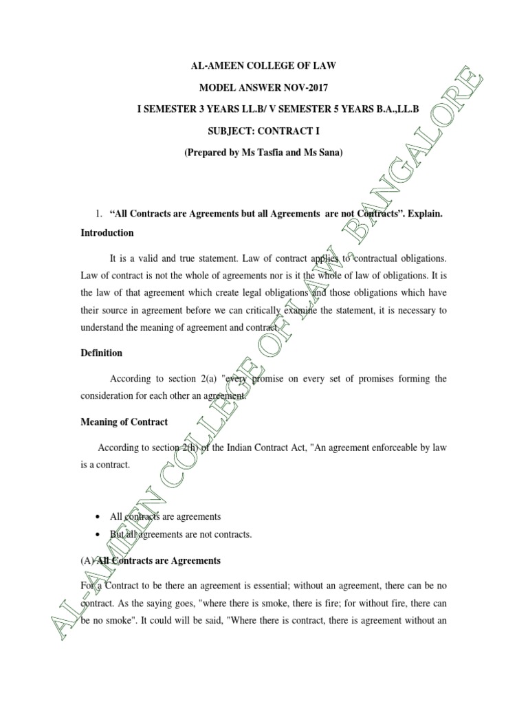 Contract I | PDF | Offer And Acceptance | Breach Of Contract