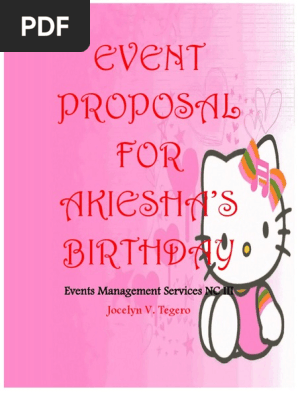 Event Proposal Sample EVS NC III