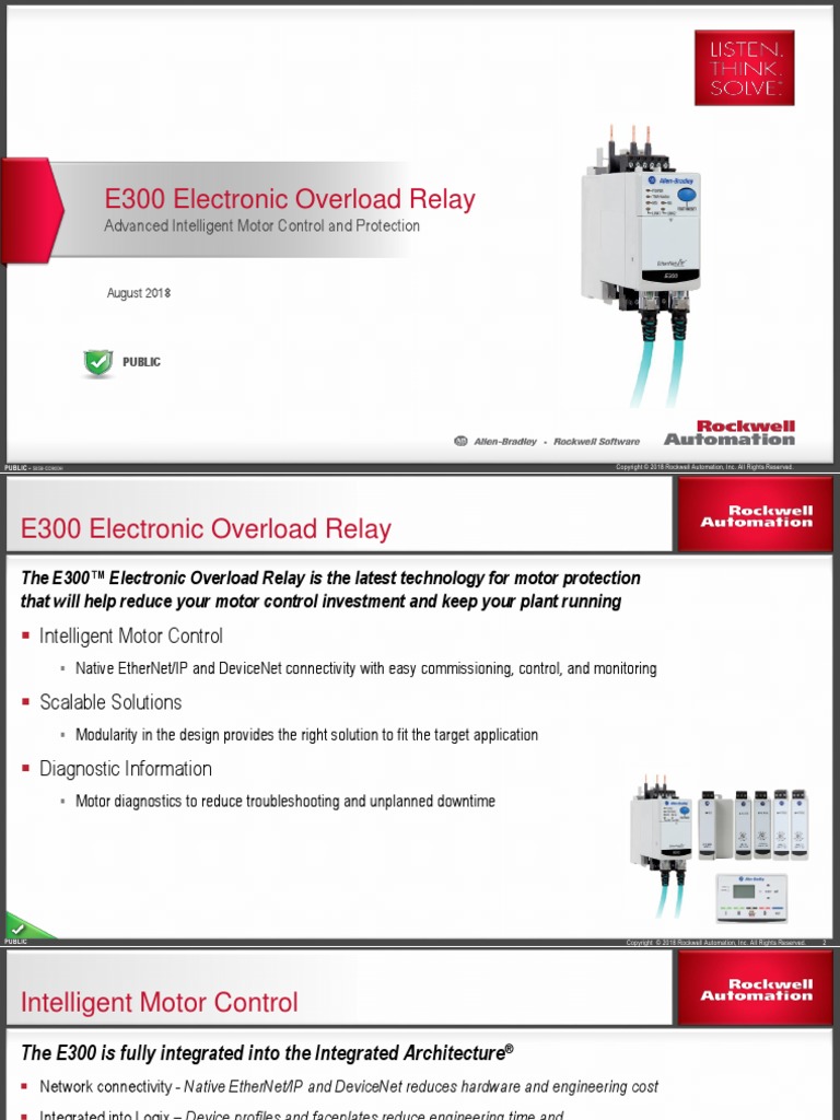 E300 Electronic Overload Relay Advanced Intelligent Motor Control and