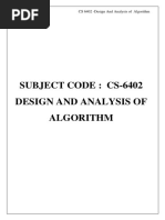 CS 6402 - Design and Analysis of Algorithm