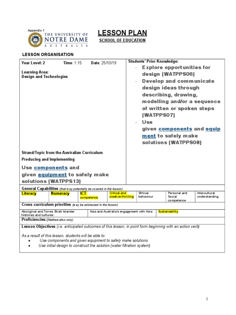 Year 2 Design & Tech Lesson Plan | PDF | Design | Educational Technology