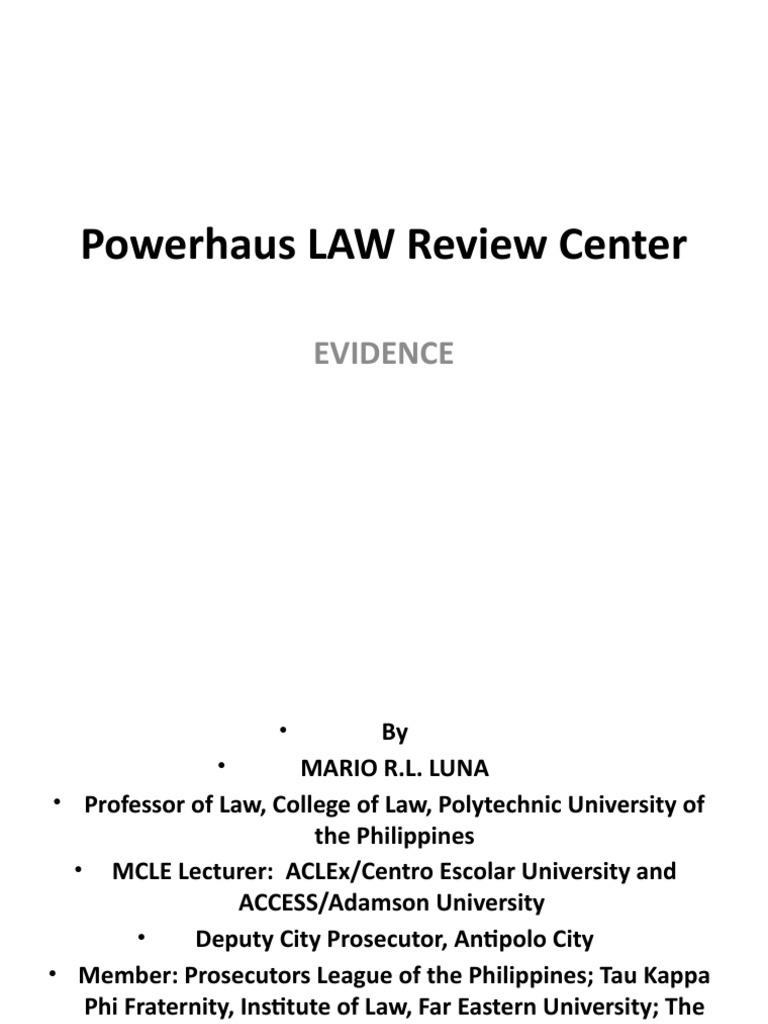 Evidence Rules and Admissibility Guide | PDF | Hearsay | Parol Evidence ...