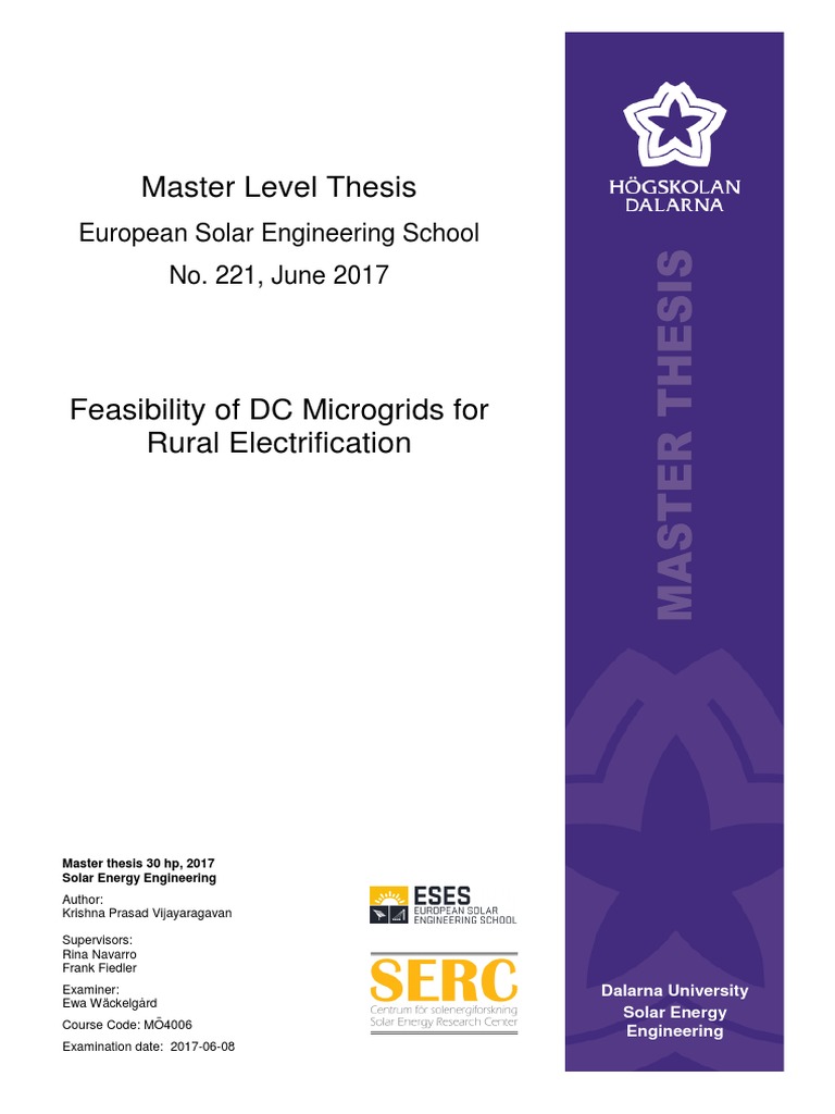 Master Level Thesis: European Solar Engineering School No. 221, June ...