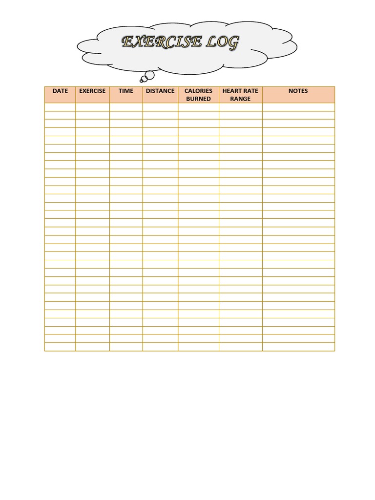 Fitness Tracking Log Template | PDF