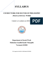 Syllabus: Course Work For Doctor of Philosophy (PH.D) in Social Work