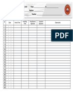 Teaching Practicum II Attendance Sheet 2019