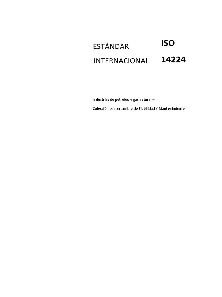 Iso - 14224 | PDF | Ingeniería de confiabilidad | Taxonomía (biología)