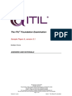 The Itil Foundation Examination: Sample Paper A, Version 5.1