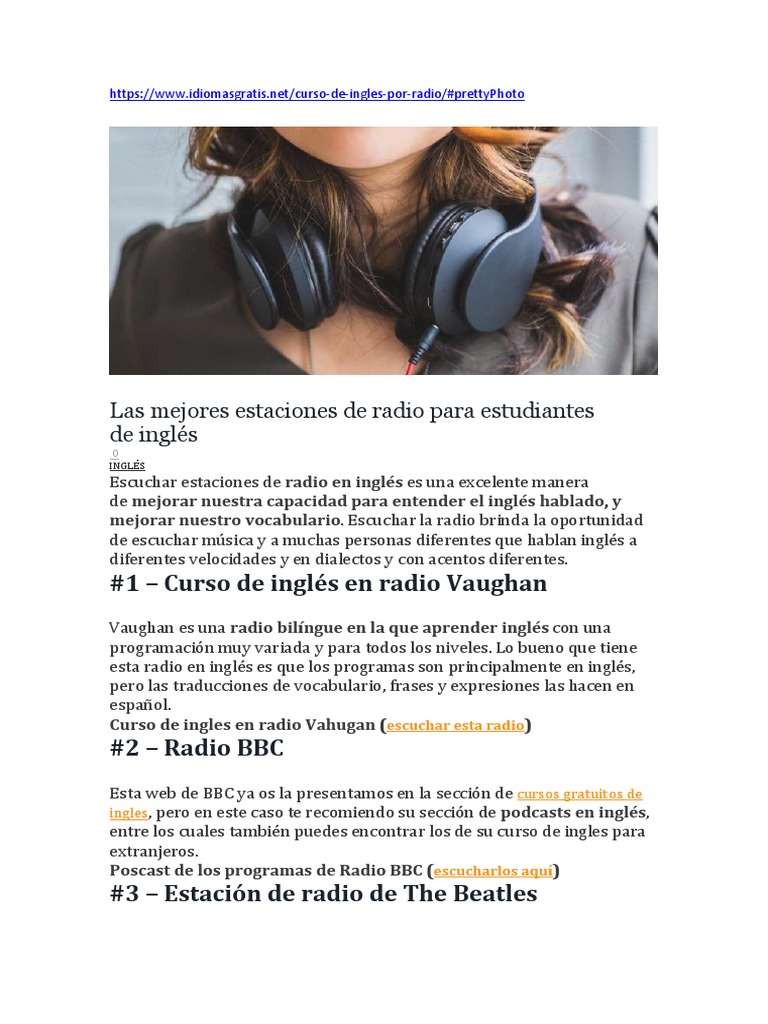 Mejores Estaciones de Radios Pra Aprender Ingles PDF Radio Rt (red de televisión)