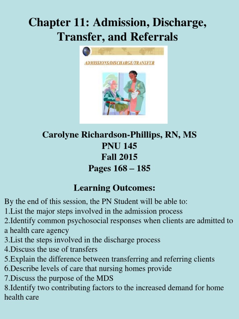CH 11 Admission, Discharge, Transfers & Referrals | PDF | Nursing Home ...