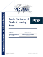 Public Disclosure of Student Learning Form: Institution: Academic Business Unit: Academic Year