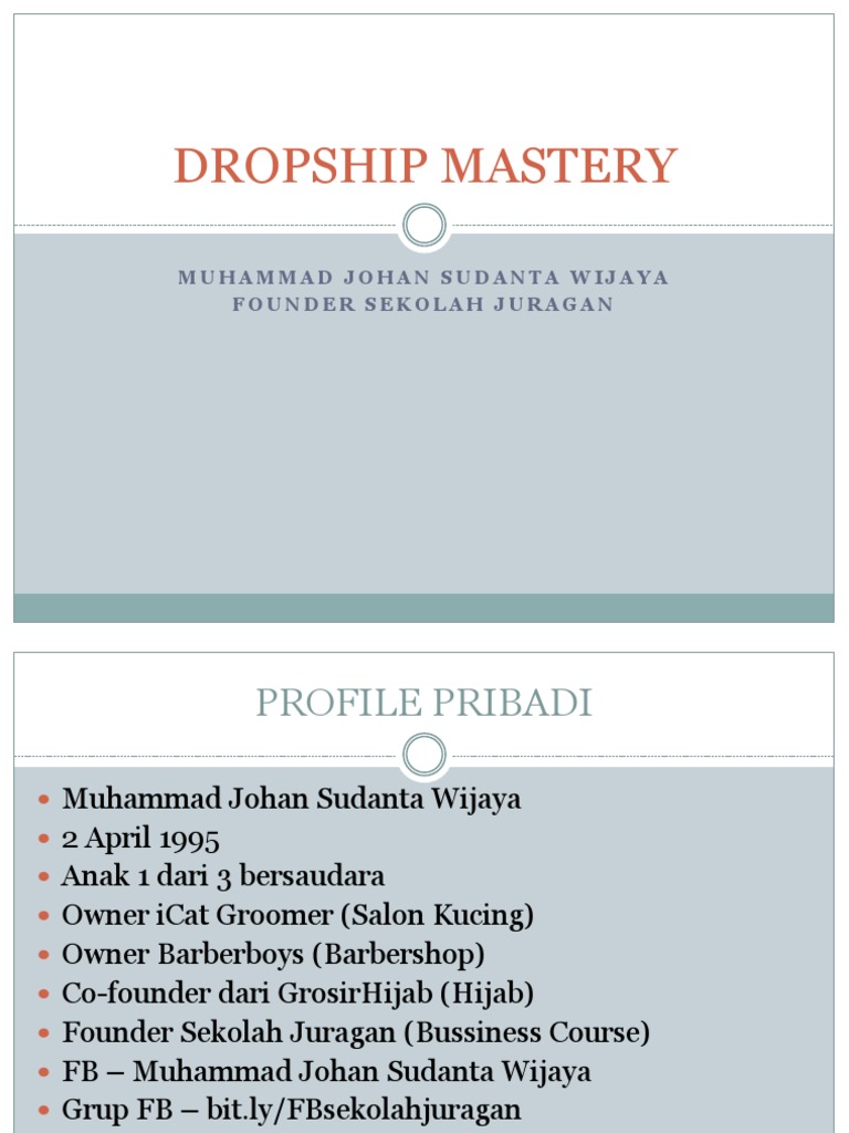 Dropship Mastery PDF