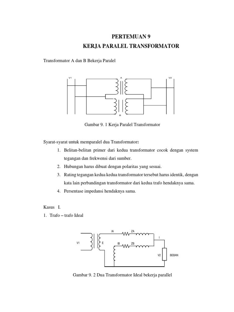 Kerja Paralel Transformator