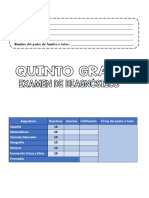 Examen 5 Grado Primaria