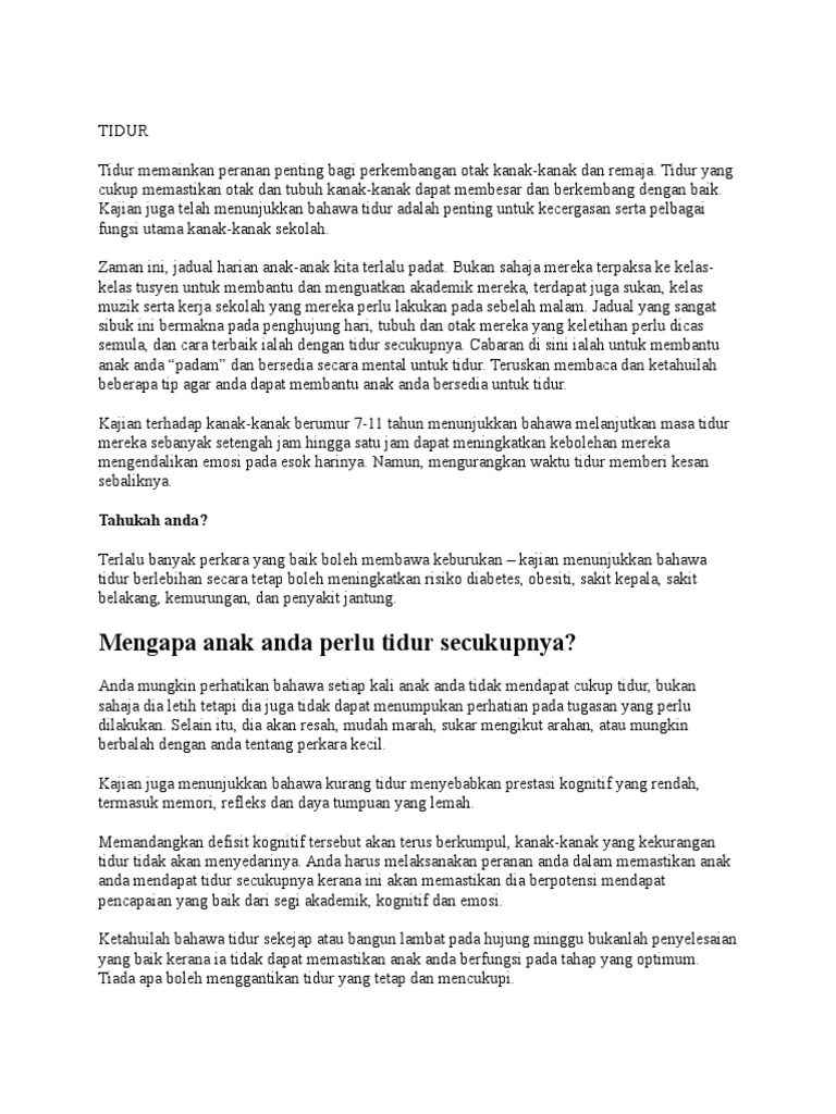 Kepentingan Tidur Pdf