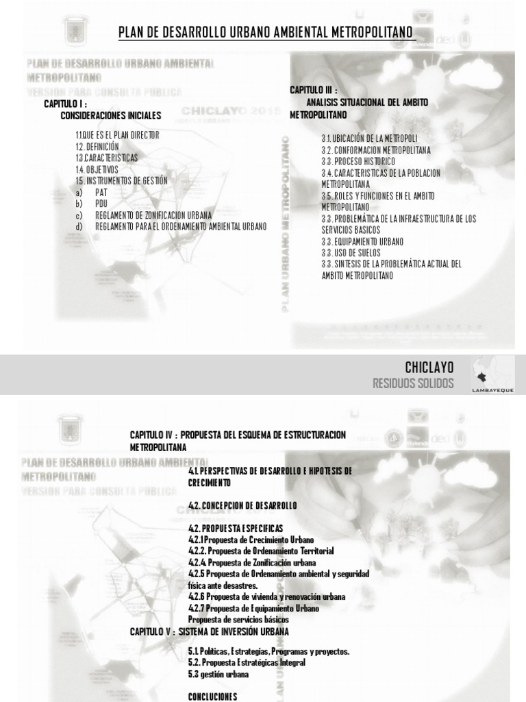 PDU Chiclayo: Desarrollo Urbano y Zonificación | PDF | Planificación ...