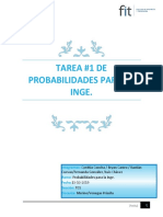 Tarea #1 Probabilidades para La Inge. Cynthia Concha