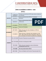 Calendário Acadêmico 2019.2