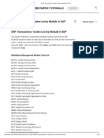 7.SAP Transactions Tcodes List by Module in SAP