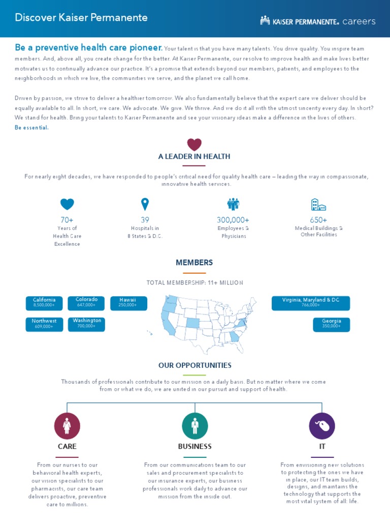 Be A Preventive Health Care Pioneer PDF Kaiser Permanente Health Care