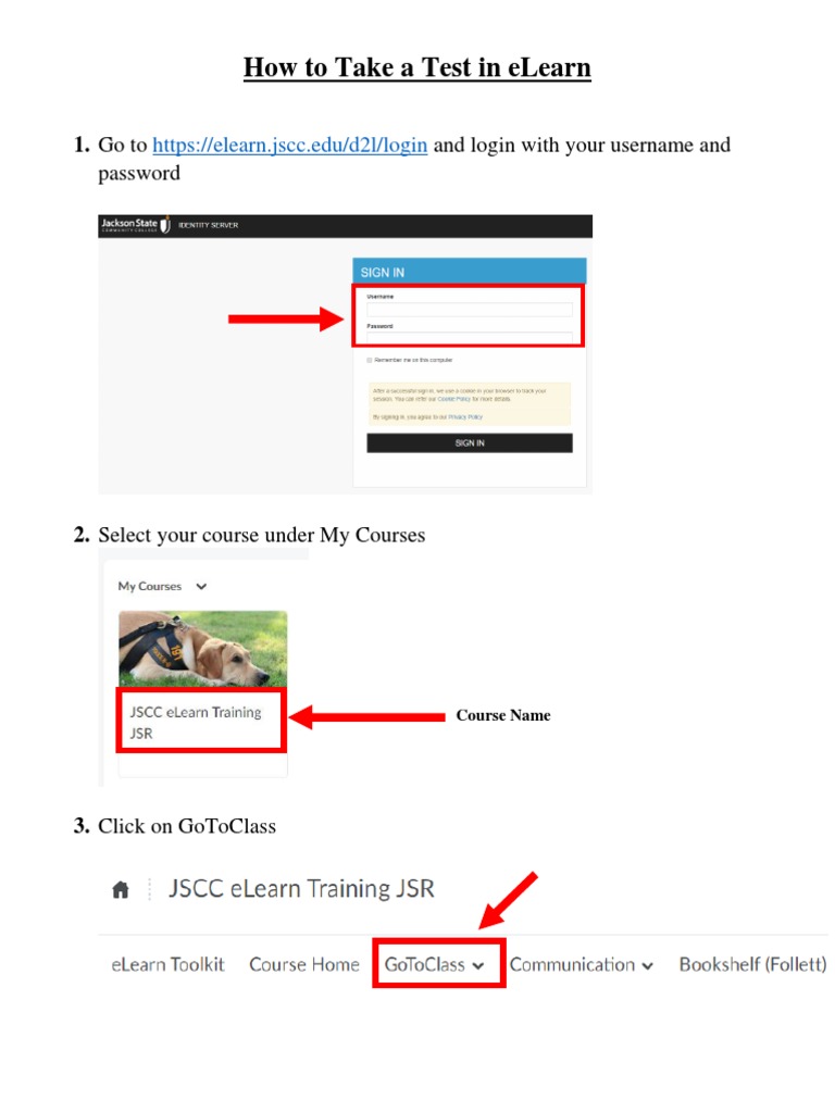 How To Take A Test in Elearn | PDF | Computers