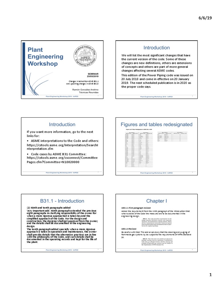 Plant Engineering Workshop: Figures and Tables Redesignated | PDF ...