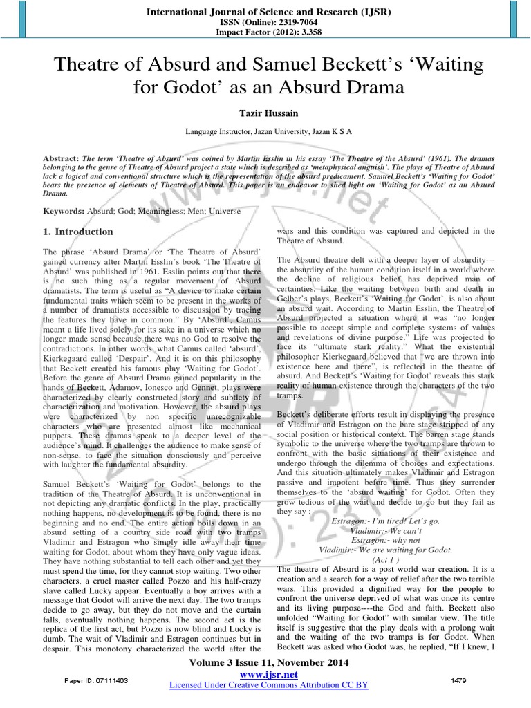 Features Of Absurd Drama Pdf